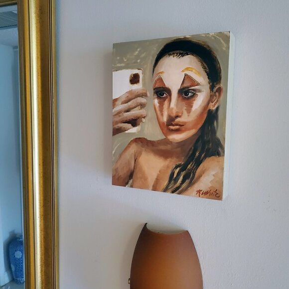 “Intimacy“ Original oil painting on Cradled Wood Panel 10"w x 8"h x 1.5"d - Picture 4 of 13